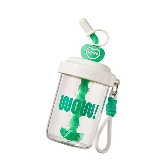 lanema Seasonal Black Straw Cup Integrated Stirrer Spill Resistant Lid For Active Lives