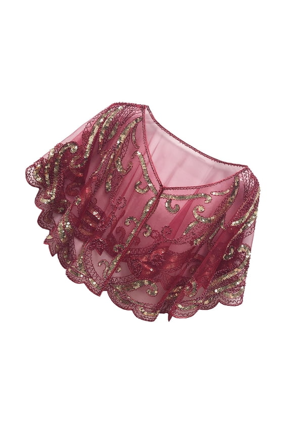 Sequins Flapper Shawl Wrap for 1920s Prom Wedding Party Beauty Evning Shawl