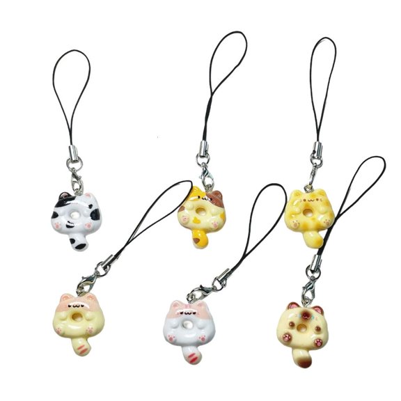 lanema Set of 6 Cuteness Cats Ornament Phone Charm Cats Accessory Suitable for Youthful Adults and Vintage Enthusiasts Present