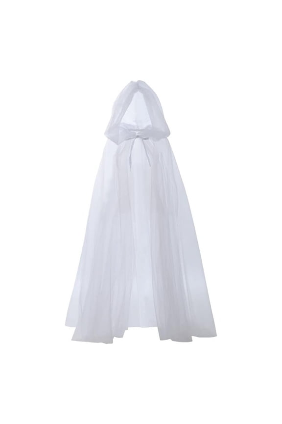 Sheer Hooded Cloak Long Ponchos Shawl For Outdoor Formal Event Beach Wedding Summer Outfit Women Fashion Accessories