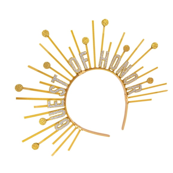 lanema Shimmering Powder Spiked Hairband Crowns Headwear for Church Wedding Celebration