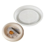 lanema Silicone Dish Mould Resin Plate Molds Round Tray Moulds Flower Pattern Crafting Moulds Silicone Texture for Making Plate