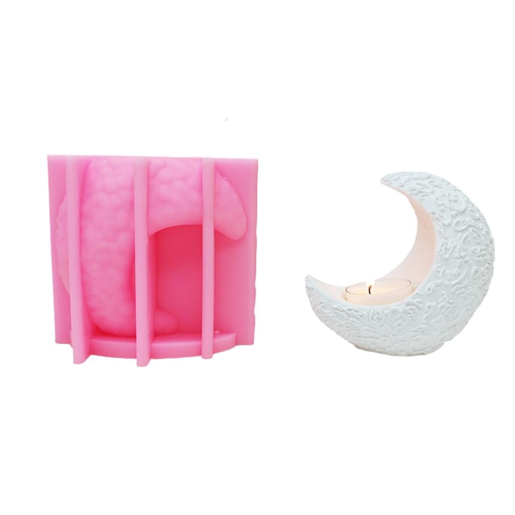 lanema Silicone Handmade Molds Unique 3D Moon Shape Candle Bases Moulds Suitable for Home Decorating Enthusiasts Present