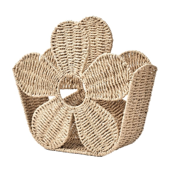 lanema Simple Handwoven Paper Rope File Organizers Shelf For Books And Letter