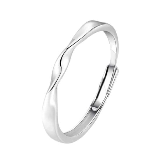 lanema Simple Rings Adjustable Fashion Flower Opening Rings Silver Texture Fashion Rings Suitable for Matching Fashion Look