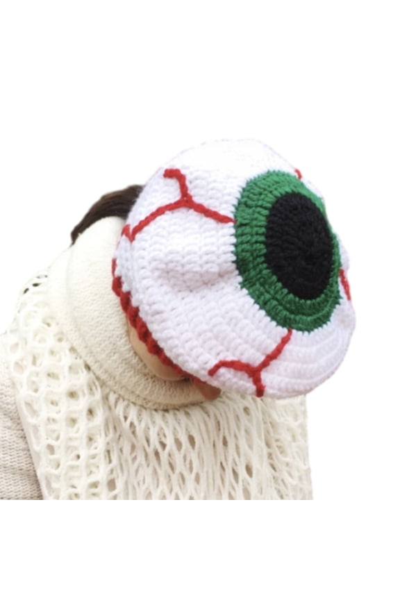 Simulation Eyeball Beret Cap Knit Hat Unisex Winter Hat