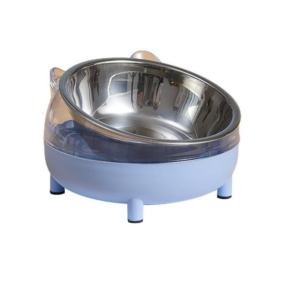 lanema Slanted Bowl for Small Dogs and Cats Tilted Stainless Steel Feeding Bowl with Plastics Stand Detachable Pet Feeder