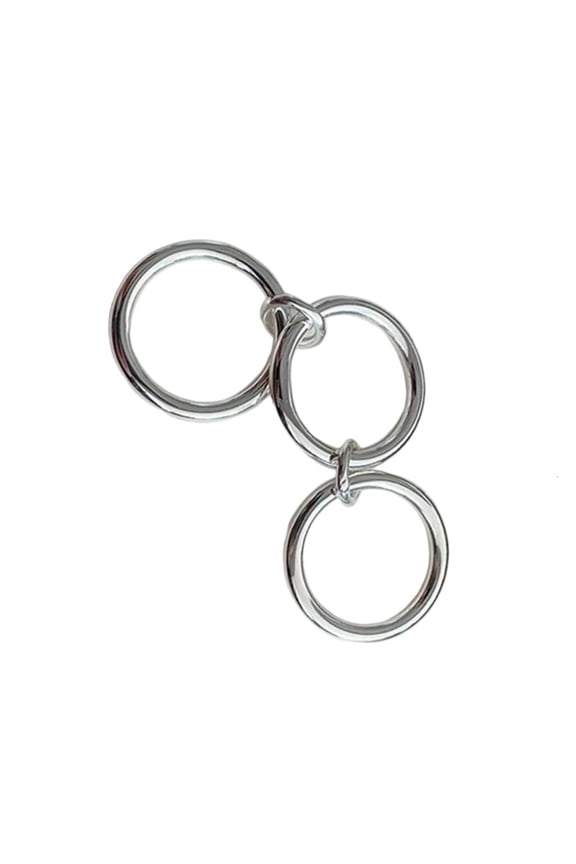 Sleek Triple Rings Styles Stylish Three Link Rings With Solid Texture Unique Designs For Trendy Women