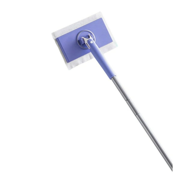 lanema Small Floor Mop Sweeping Flat Dust Mop with HandsFree Cloth Changing and 360°Swivel Head for Bathroom Tight Space