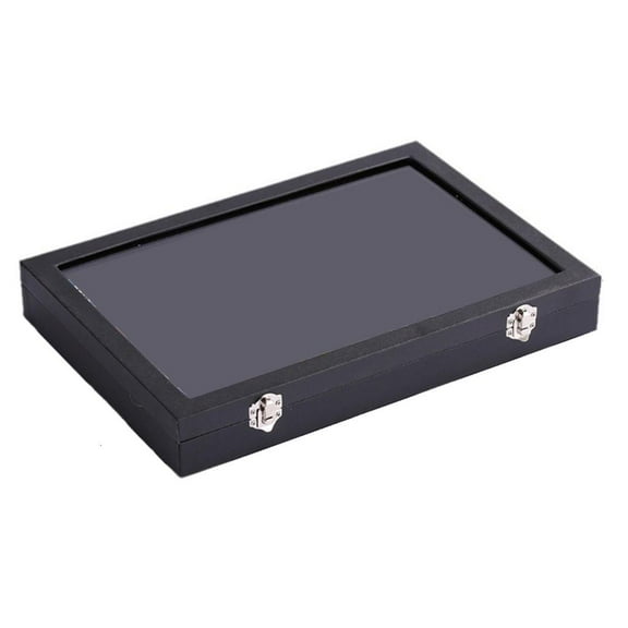 lanema Sophisticated Pin and Medals Display Case Practical Rings and Pins Showcase Large Plush Display Box for Wall or Tabletop