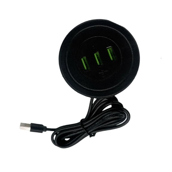 lanema Space Saving Double USB Power Socket 2 USB Port 170CM Cable Recessed Charger