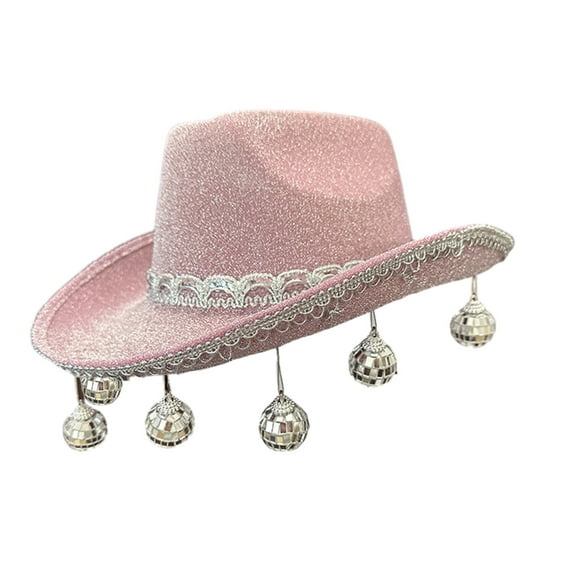 lanema Sparkling Cowboy Hat Glitters Glitter Wild for Bachelorette Party Disco Balls Glitter Cowboy Hat for Actor Actress