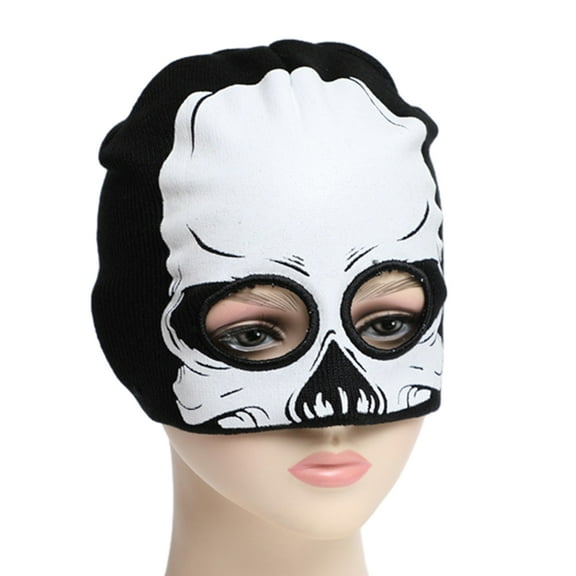 lanema Spooky Knitted Beanie Hat Scary Skeleton Alien Skeleton Balaclava Hat Costume Party Alien Hats