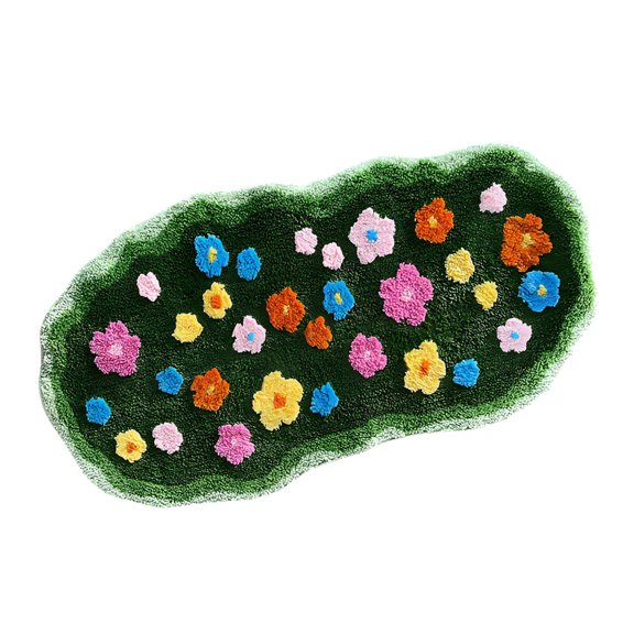 lanema Spring Floral Bath Mat For Home Decoration In Soft Polyester With Nonslip Backing