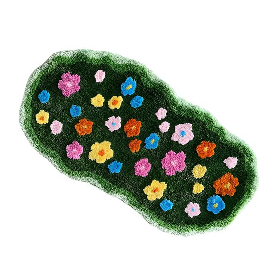 lanema Spring Floral Bath Mat For Home Decoration In Soft Polyester With Nonslip Backing