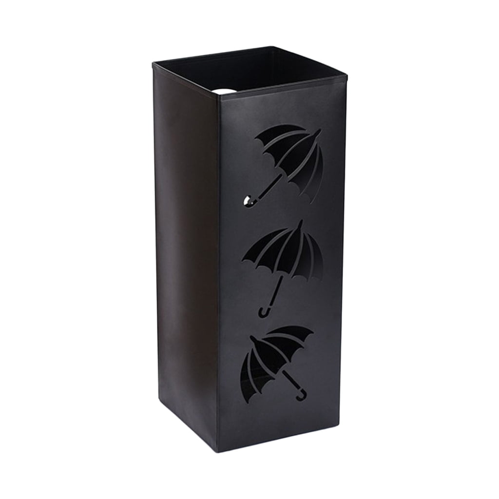 lanema Square Umbrella Bucket Metal Trim Home Holder Storage Rack Press Rain Wrought Iron Decorative