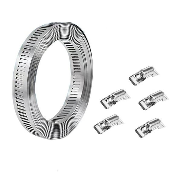 lanema Stainless Steel Hose Clamp Strap Screw Band with Fasteners Adjustable Gear Hose Clamps Pipe Ducting Hose Clamp