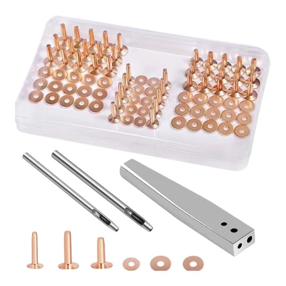 lanema Stainless Steel Studs Metal Rivets with Hole Puncher and Setting Tool