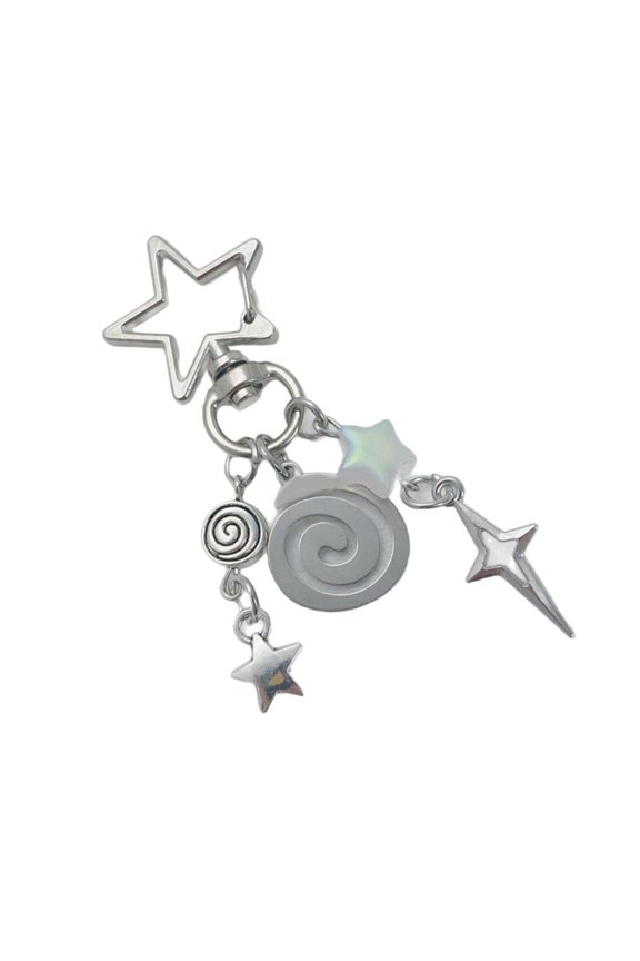 Star Key Ornament Gothic Hanging Ornament Fashion Keychain Charm Alloy Texture Suitable for Bag and Key Decorating