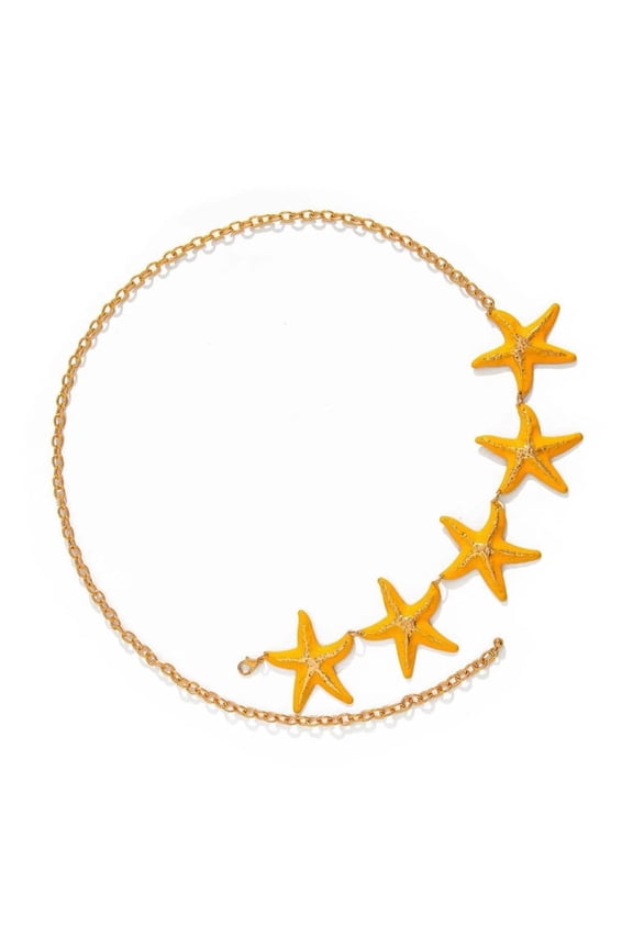 Starfishes Waist Belt For Women Lightweight Mixed Material Design Beach Party Accessory Stylish Outfit Enhancer