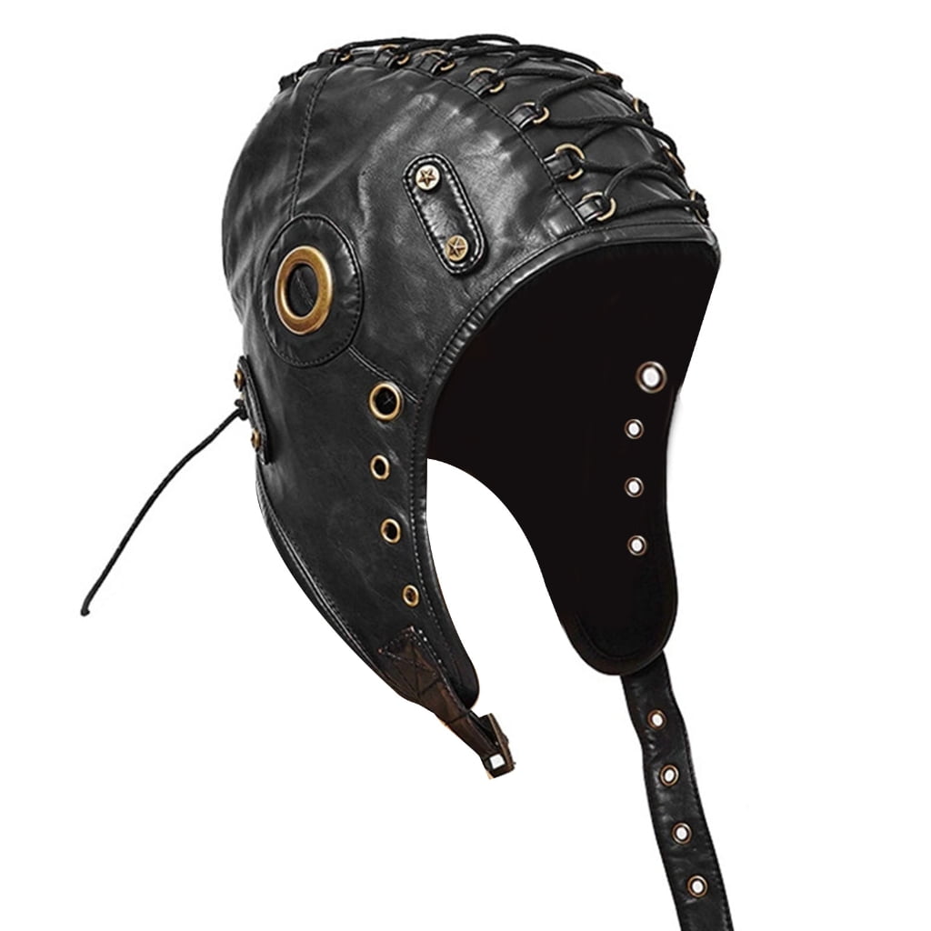 lanema Steampunk Hat With Goggles Men Steampunk Earflap Hat Bomber Hat TrapperHat