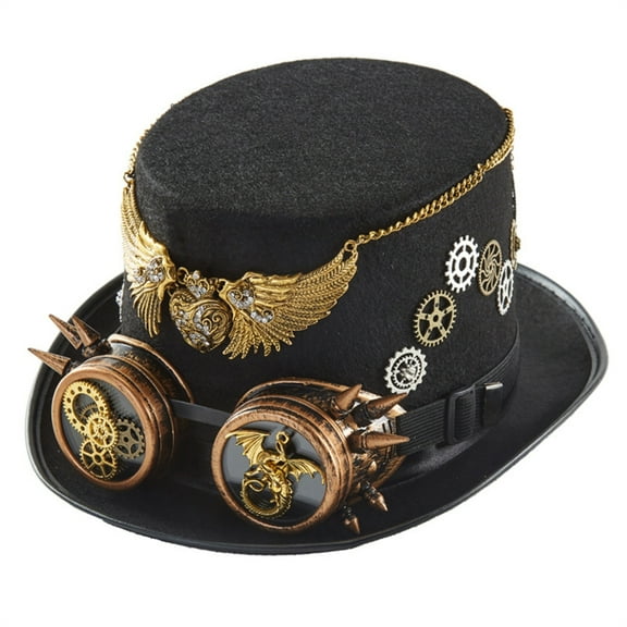 lanema Steampunk Hat With Goggles Steampunk Top Hat Steampunk Time Traveler