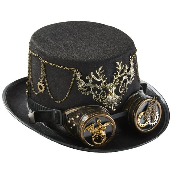 lanema Steampunk Magic Hat Deer for Head Goggles Performance Hat Top Hat for Photo Prop