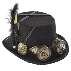 lanema Steampunk Top Hat For Men With Goggles Steampunk Hat Steampunk Time Traveler Hat