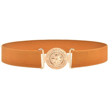 lanema Stretchy Waist Strap Summer Female Belt Flower Buckle Multiple Color Wide Belt