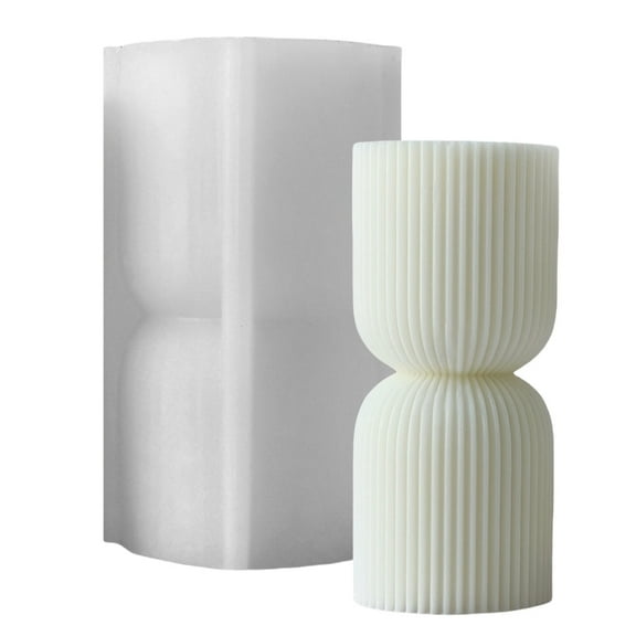 lanema Striped Pillar Candle Silicone Mold for Craft Enthusiasts Home Decoration Mould