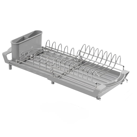 lanema Sturdy Double Deck Dish Rack Expands From 30cm To 49cm As Needed