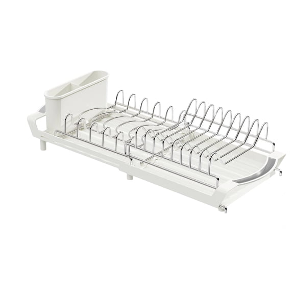 lanema Sturdy Double Deck Dish Rack Expands From 30cm To 49cm As Needed