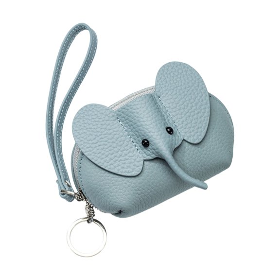 lanema Sturdy Genuine Elephant Designs Card Holders Zippered Wallet for Women