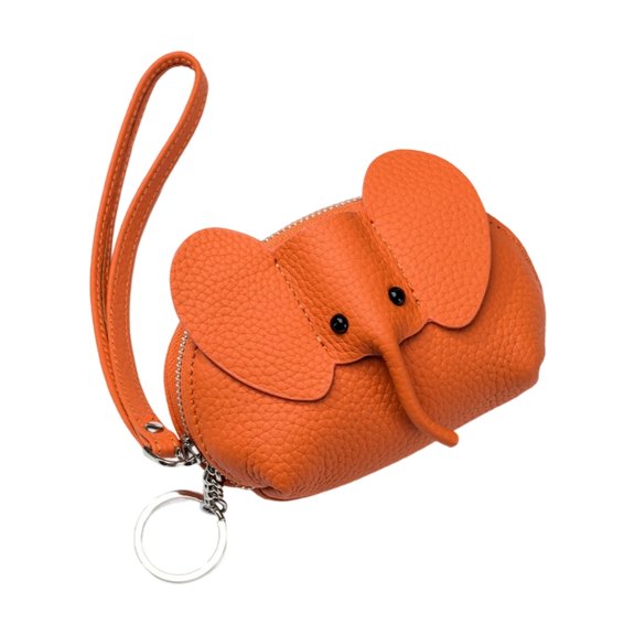 lanema Sturdy Genuine Elephant Designs Card Holders Zippered Wallet for Women