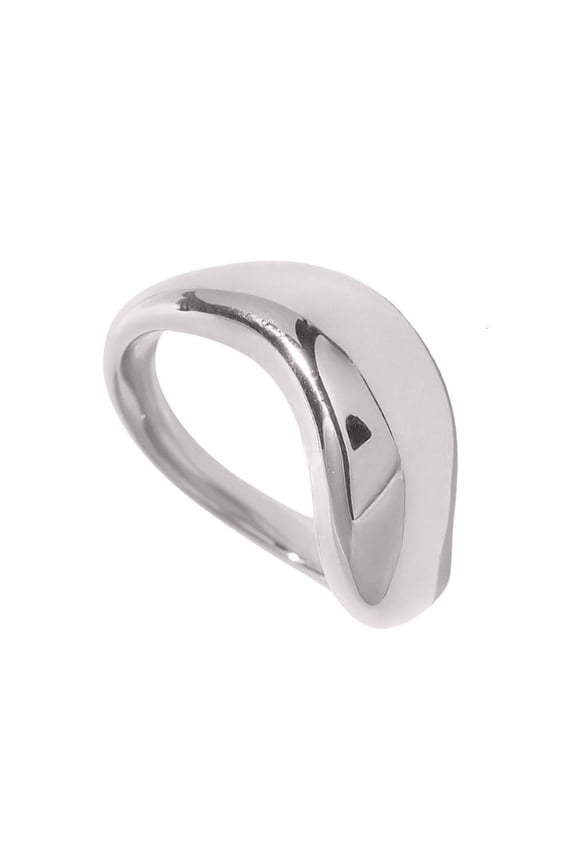 Sturdy Stainless Steel Waved Rings Elegant Stainless Steel Rings Accessory With Smooth Waved Detail For Unisex