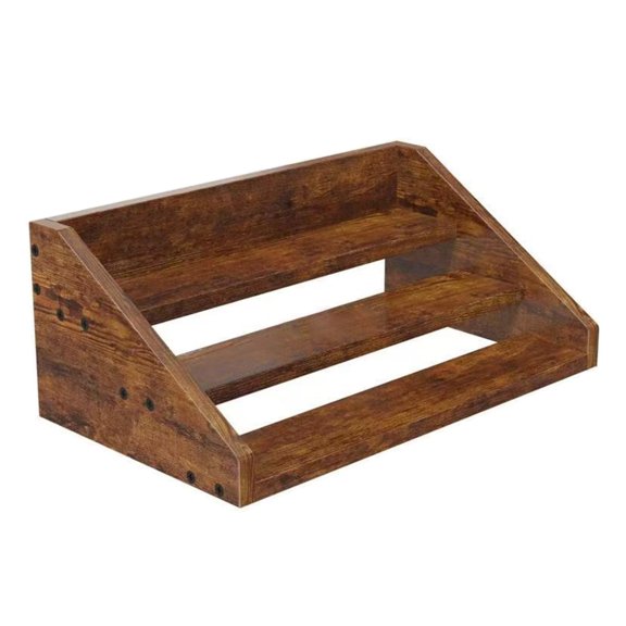 lanema Sturdy Wood Condiment Holder 3 Level Storage Shelf For Kitchen Countertop Or Cabinet