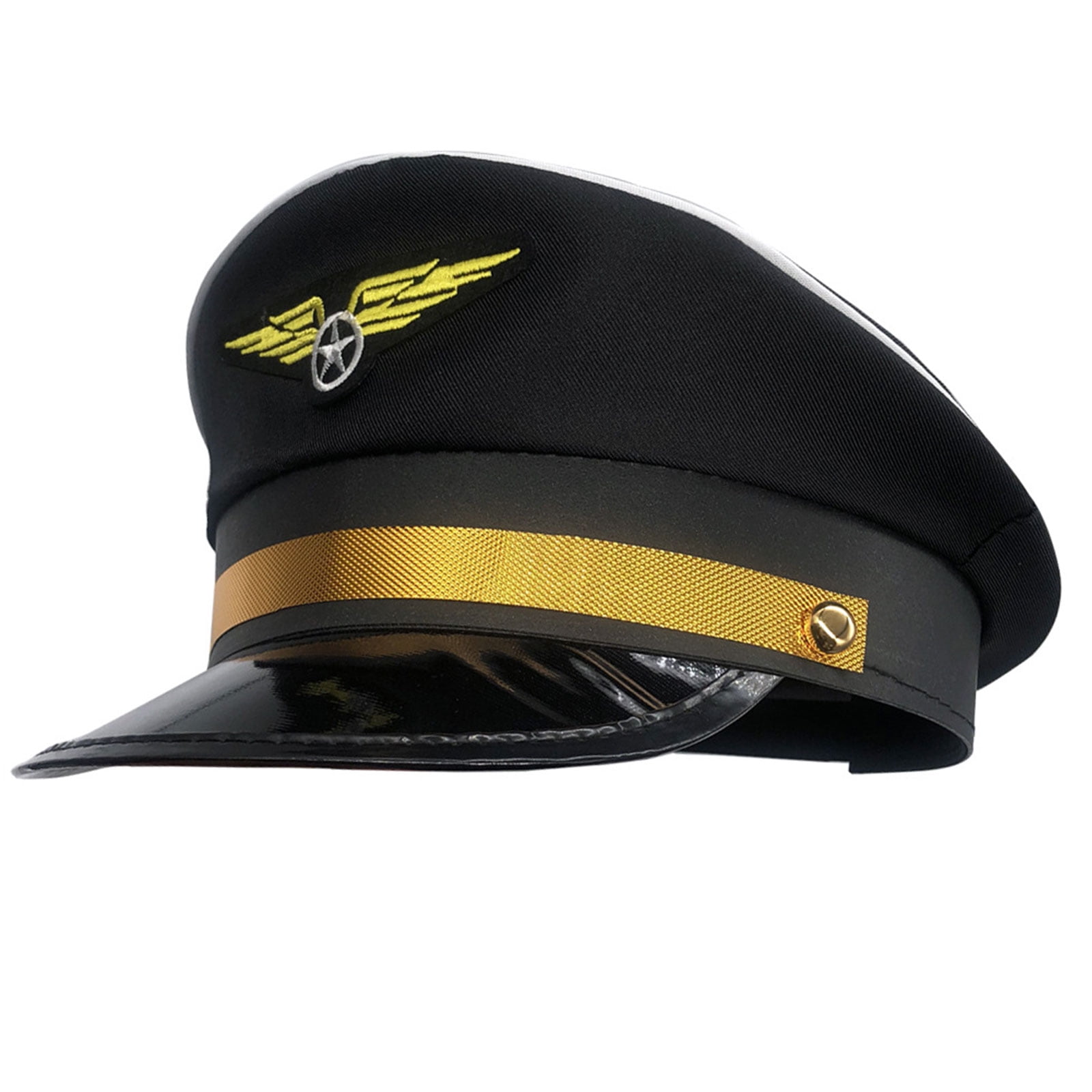 lanema Stylish Captain Hat Pilot Hat Aviation Cap with Badge