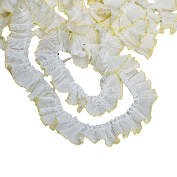 lanema Stylish Chiffon Ruffle Lace Trim 3cm Width Lace Trimming for Hairband Clothes