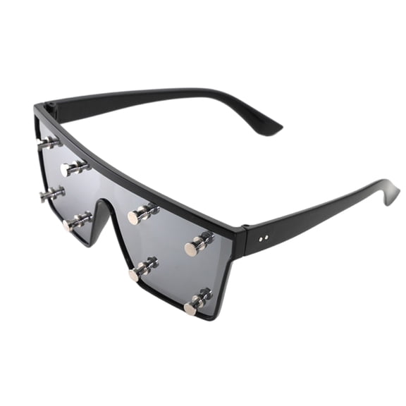 lanema Stylish Square Sunglasses With Metal Studs Embellishments UV400 Filter Eyewear