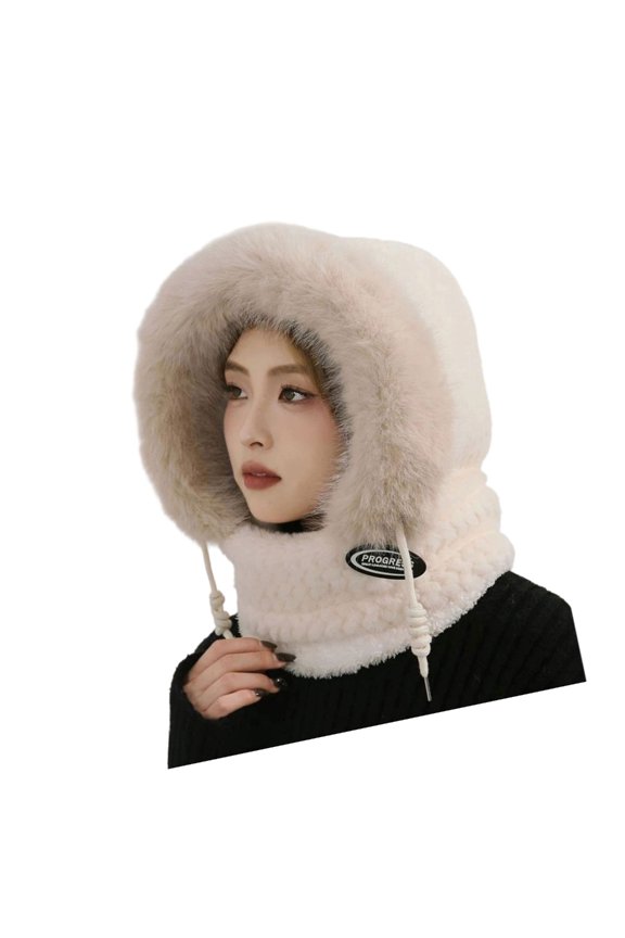 Thermal Fleece Lined Pullover Hat with Face Cover Windproof Earflap Design Balaclava For Skiing Cycling Winter Sport