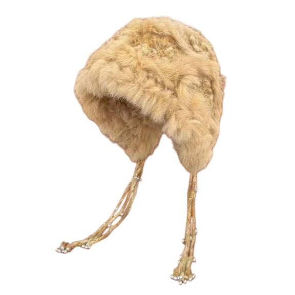 lanema Thicken Knitted Hat for Women Outdoor Wear Winter Beanies Oversized Plush Cap