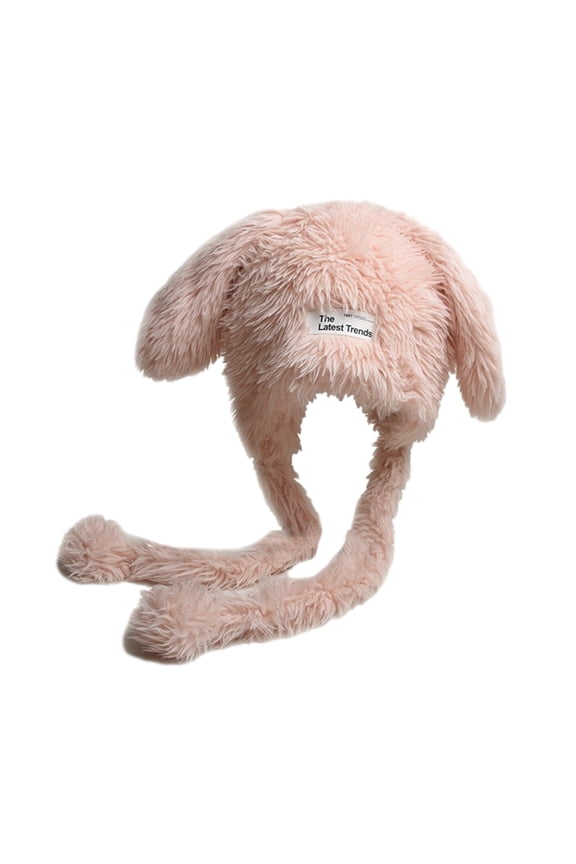 Thicken Windproof Beanie Plush Rabbit Ear Shape Trapper Hat for Adult Teens