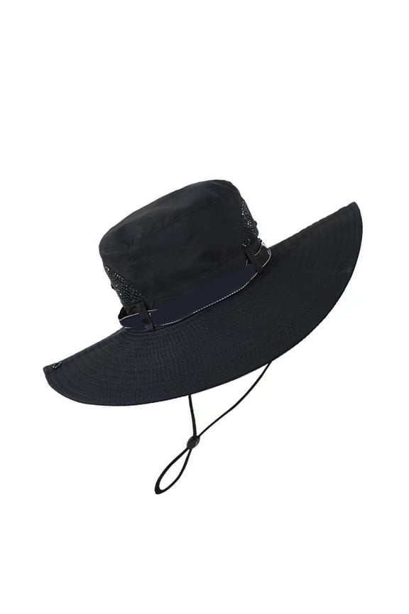 Transportable Unisex Pliable Bucket Hat Security Ventilated Polyester For Hiking Camping