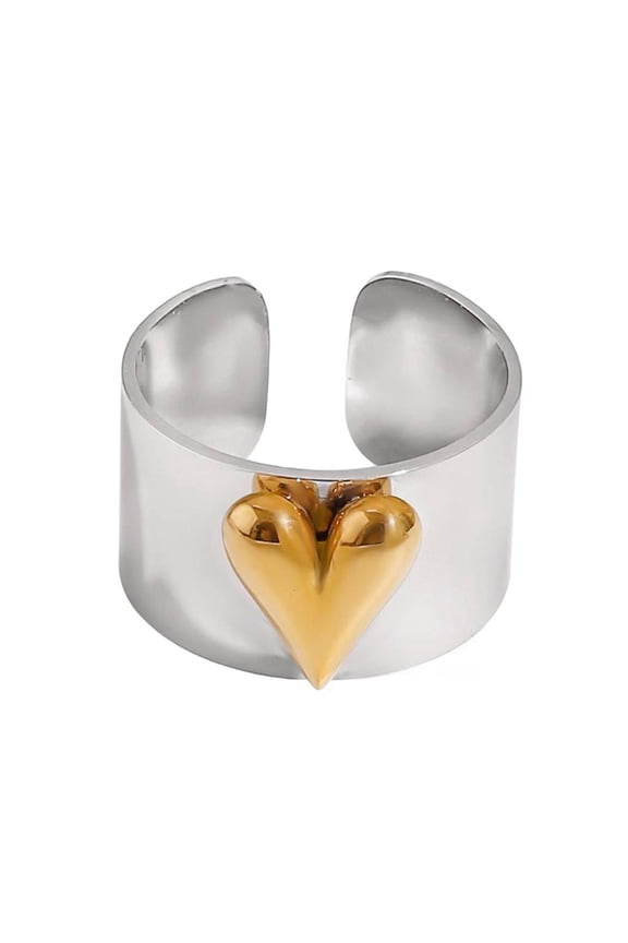 Trendy Colorful Heart Open Rings Adjustable Fit Rings Sturdy And Lightweight For Everyday Wear And Special Occasions