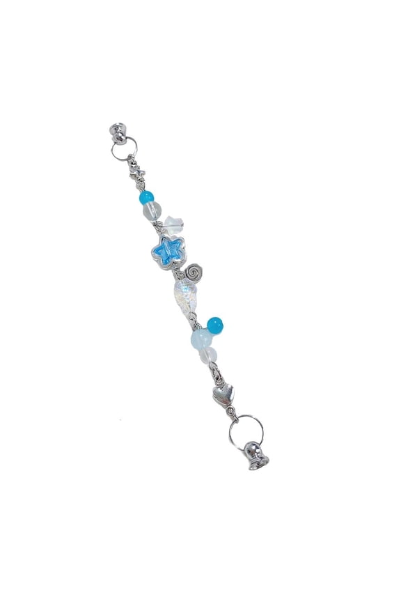 Trendy Five Point Star Fish Phone Lanyard Jewelry Accessory Unisex Key Holder Handmade Beaded Keyring For Daily Commute
