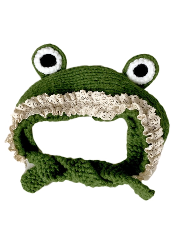 Trendy Woolen Hat Fashion for Frog Knitted Hat Headband Beanie Hat Gift for Xmas