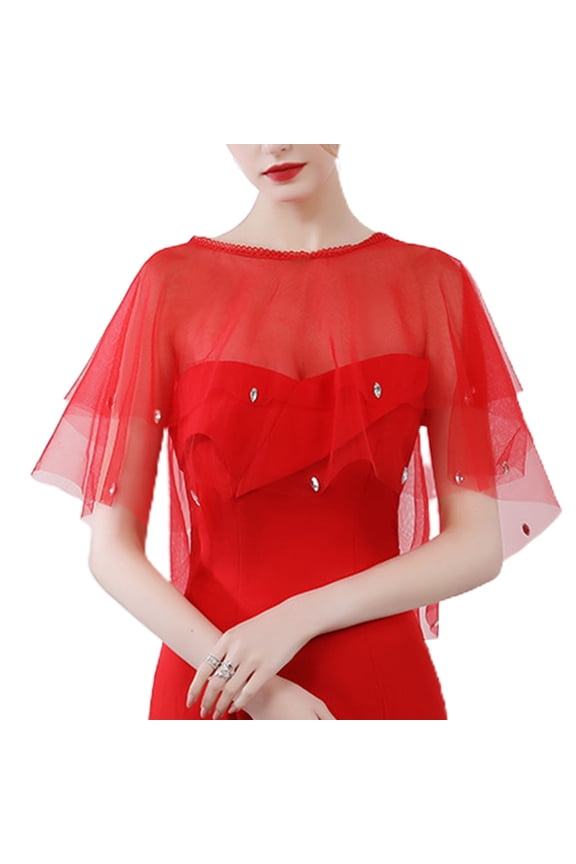 Tulle Capes Soft Shawls and Wraps Capelets for Bridesmaid Evening Dresses