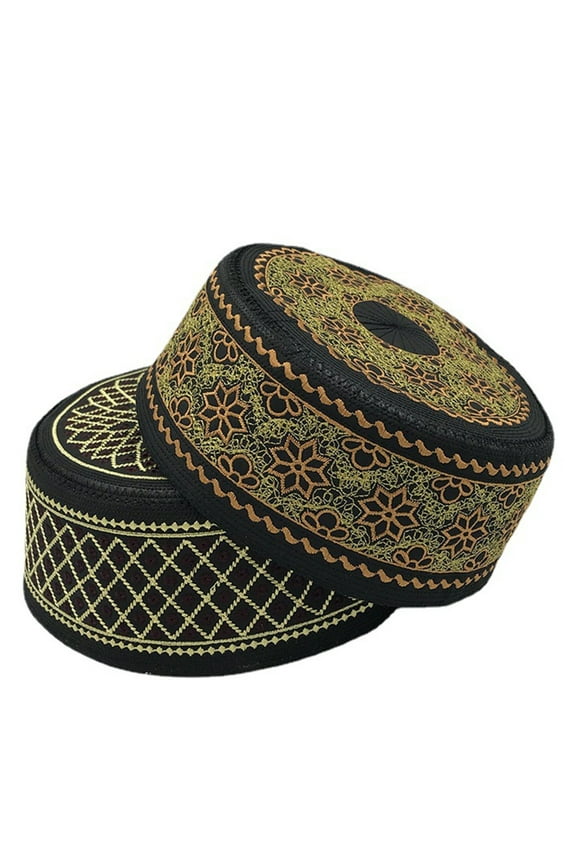 Turban Caps for Adult Breathable Cotton Kufi Round Arabia Hat Islamic Turkish Hat