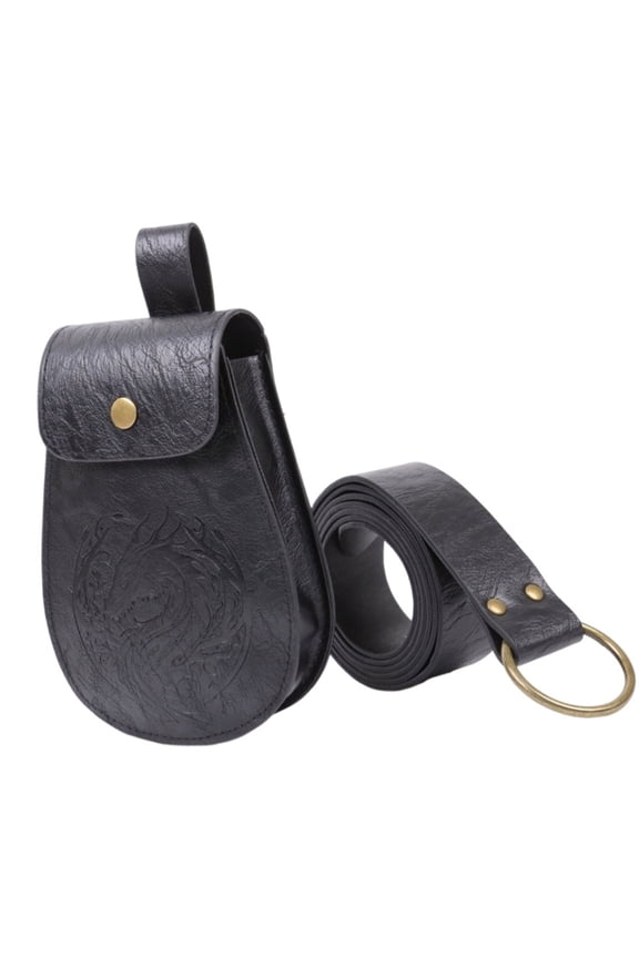 Twin PU Belt Attached Pouches Ergonomic Compartments for Keys Coins Essential