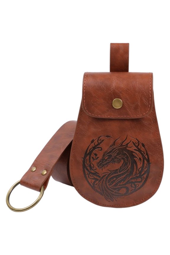 Twin PU Belt Attached Pouches Ergonomic Compartments for Keys Coins Essential